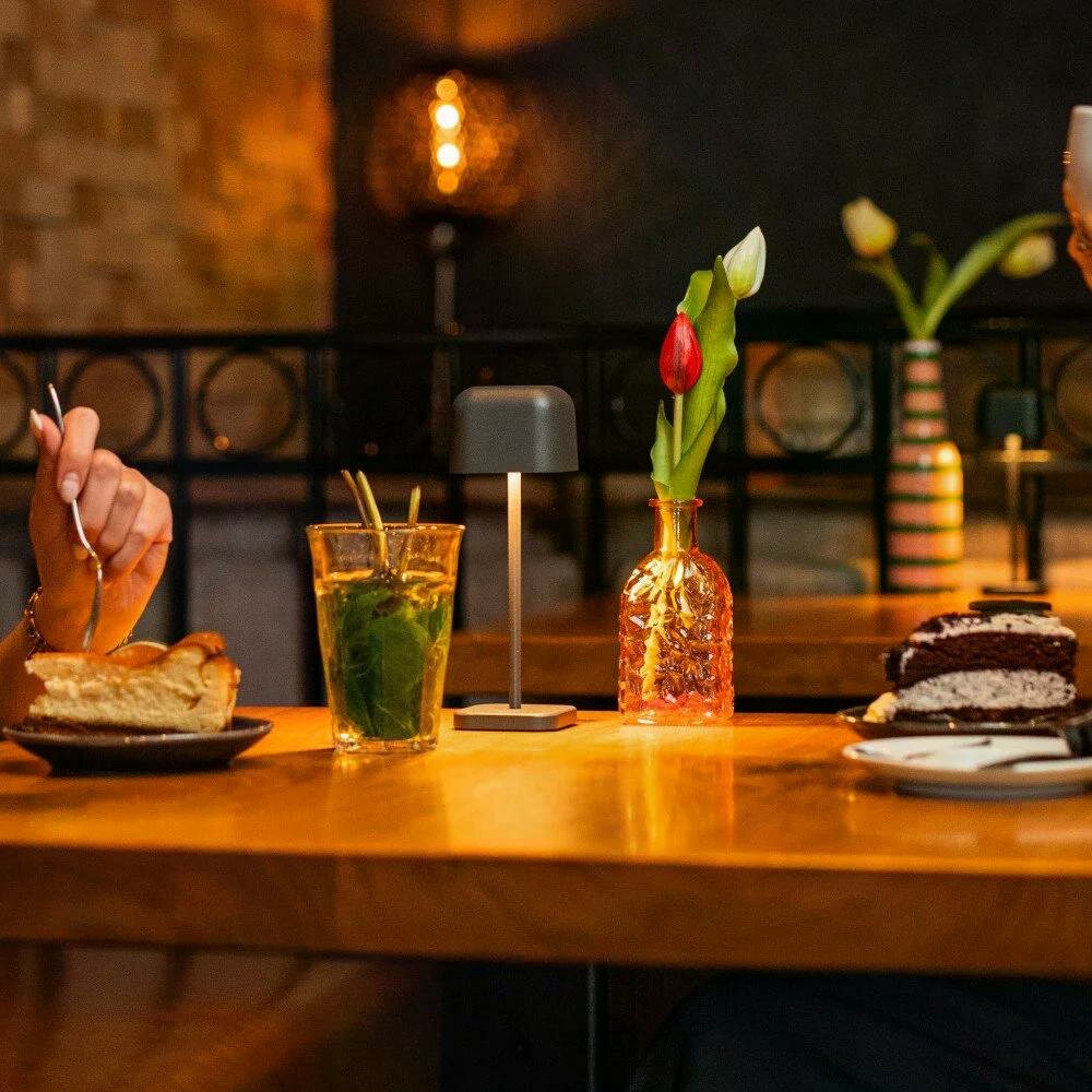 Kleine Cabo-Tischlampe | Anthrazit | 20 cm