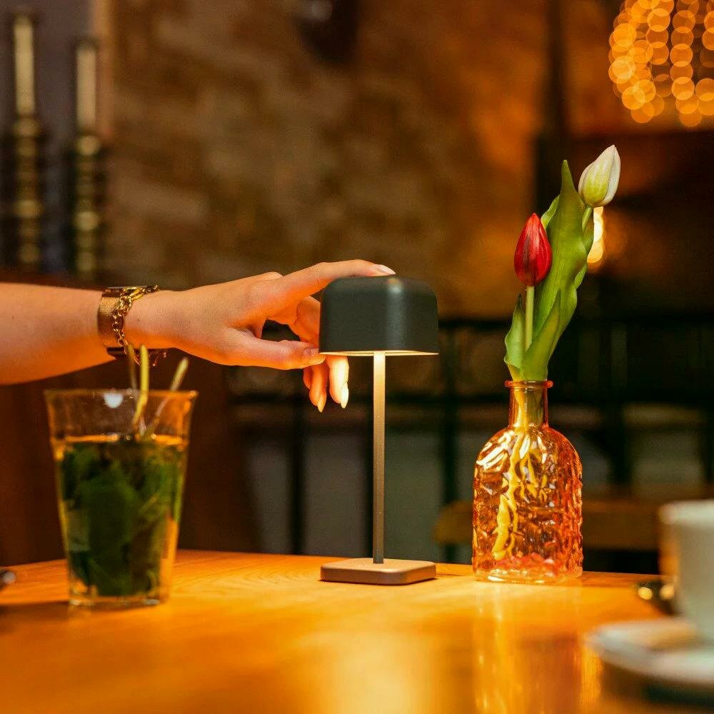 Kleine Cabo-Tischlampe | Anthrazit | 20 cm