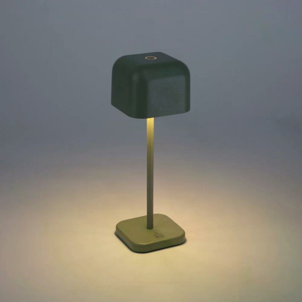 Kleine Cabo Tischleuchte | gr&uuml;n-grau | 20 cm