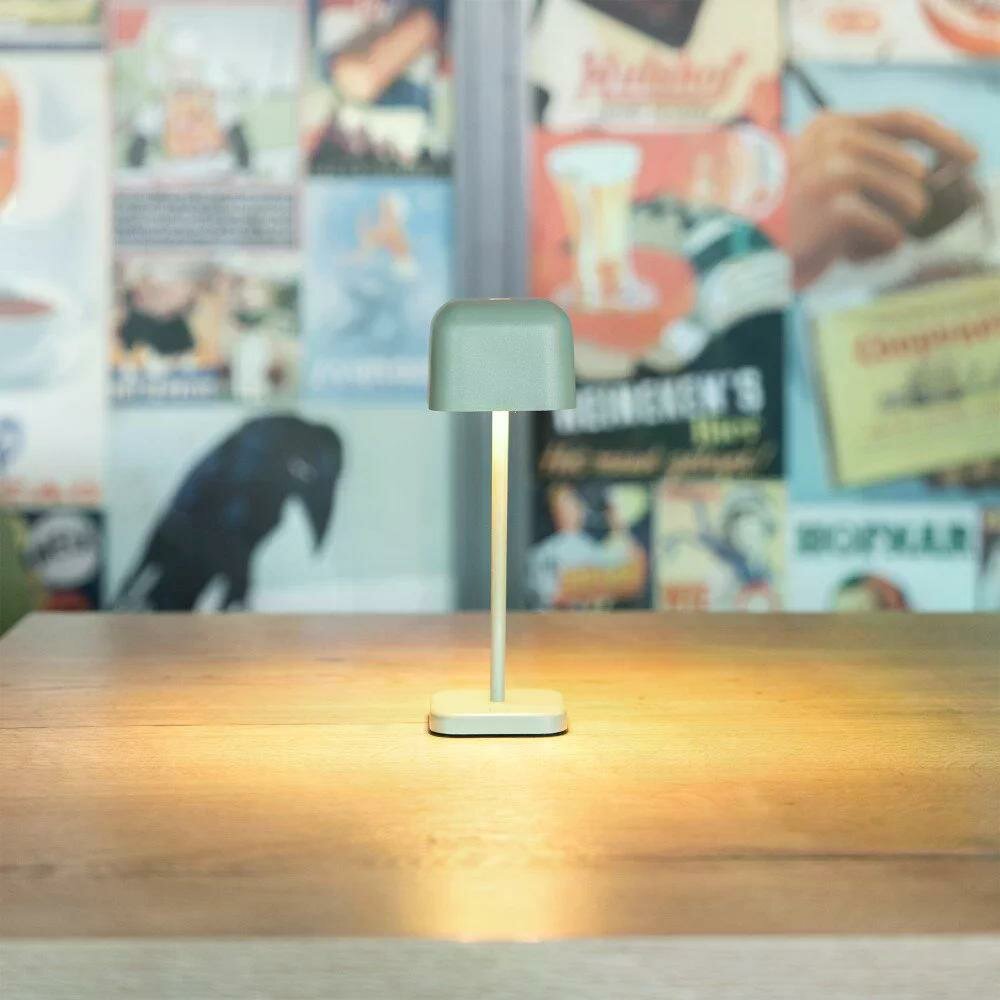 Kleine Cabo Tischleuchte | gr&uuml;n-grau | 20 cm