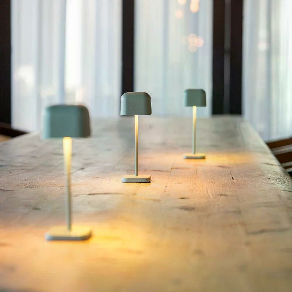 Kleine Cabo Tischleuchte | gr&uuml;n-grau | 20 cm