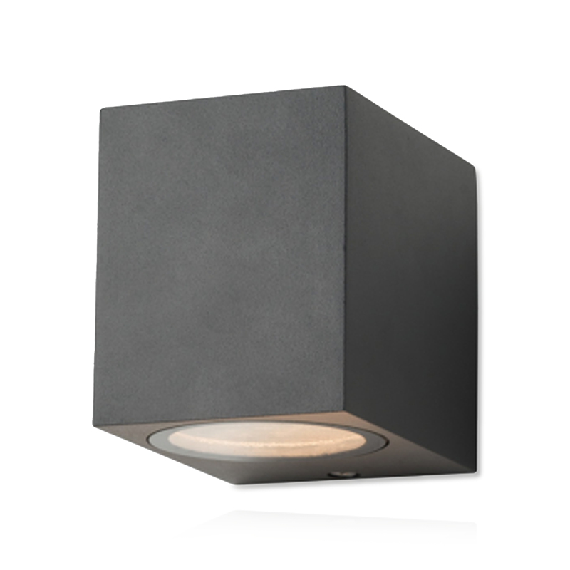 Wandarmatuur vierkant 1x GU10 Fitting Grijs | Modern en Duurzaam