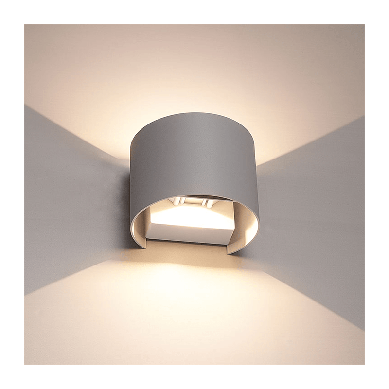 Dimbare Wandlamp Rond Grijs 6W | IP65 Weerbestendig
