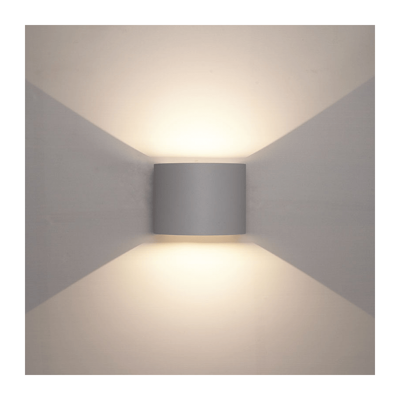 Dimbare Wandlamp Rond Grijs 6W | IP65 Weerbestendig