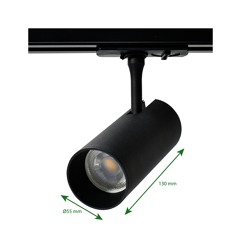 1-fase railarmatuur | GU10 | Zwart