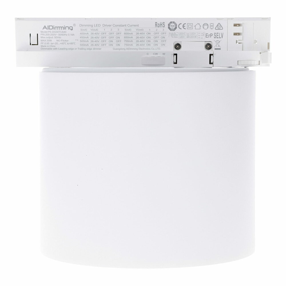 3-fase railverlichting | 26W | Wit | Dimbaar | CCT-switch