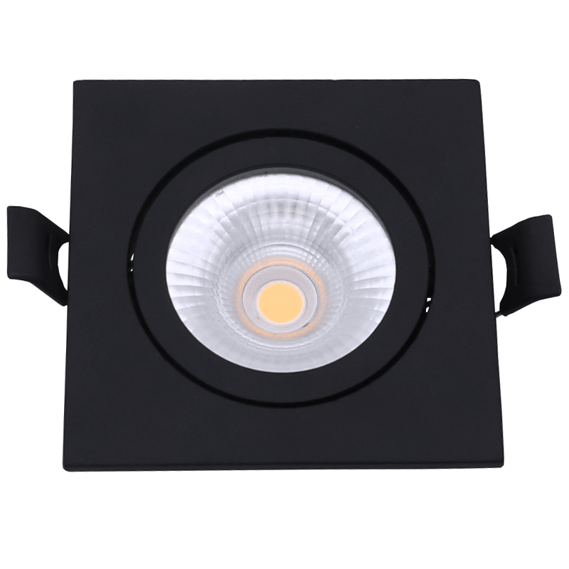 Led inbouwspot vierkant | Slim-Fit | Zwart | 6W | Dimbaar | CCT-Switch
