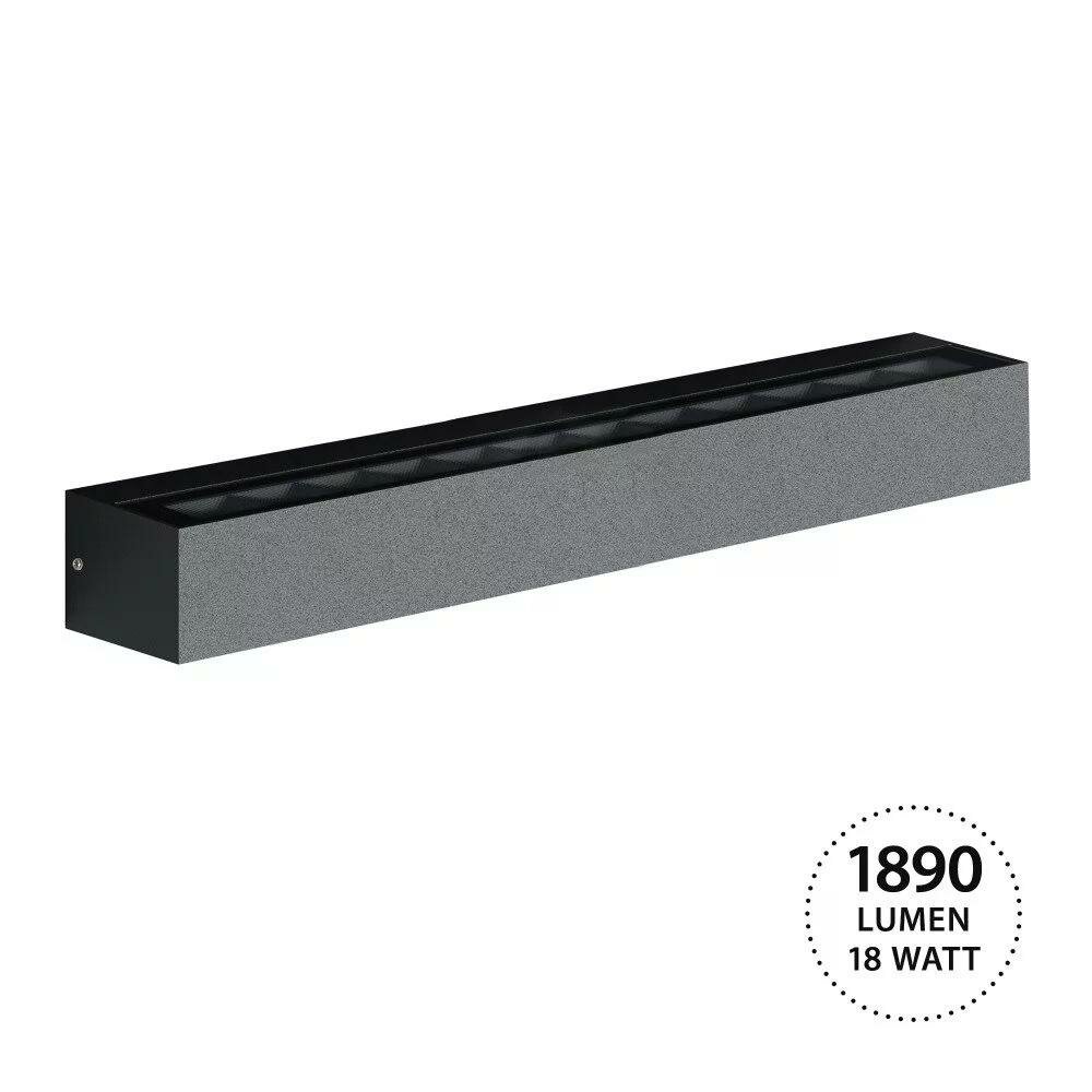 Wandleuchte Score L Up &amp; Down | Schwarz | 18W | 3000K | IP54