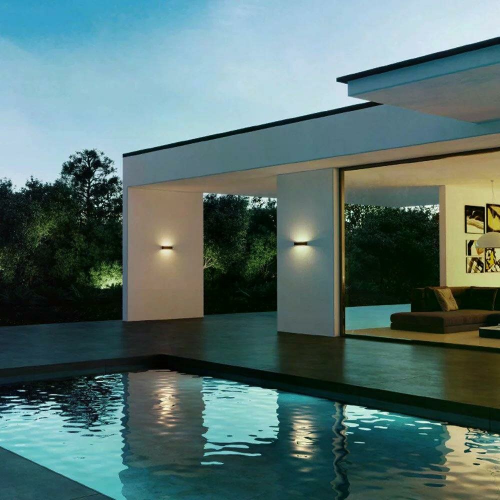 Wandleuchte Score L Up &amp; Down | Schwarz | 18W | 3000K | IP54