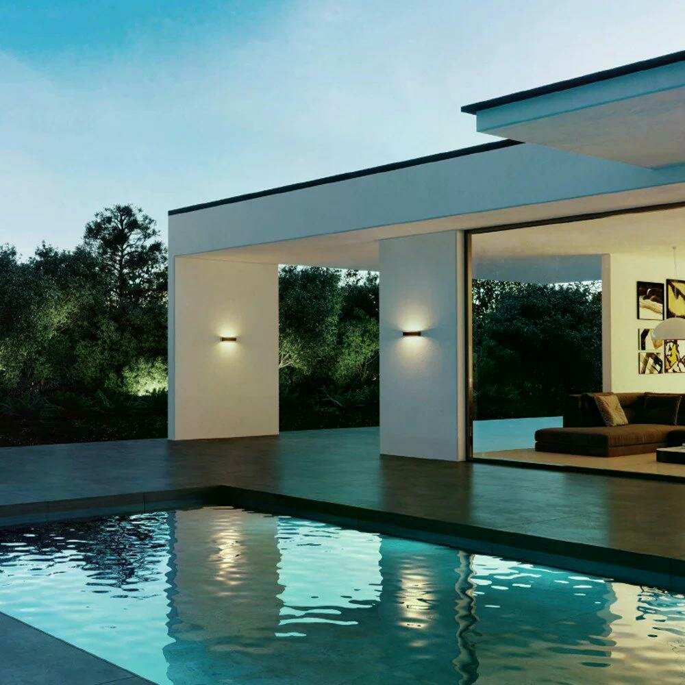 Wandleuchte Score M Up &amp; Down | Schwarz | 2x6,5W | 3000K | IP65