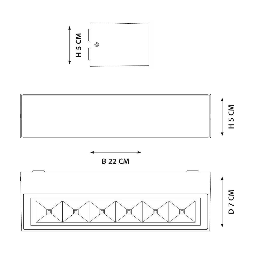 Wandleuchte Score M | Schwarz | 8W | 3000K | IP65
