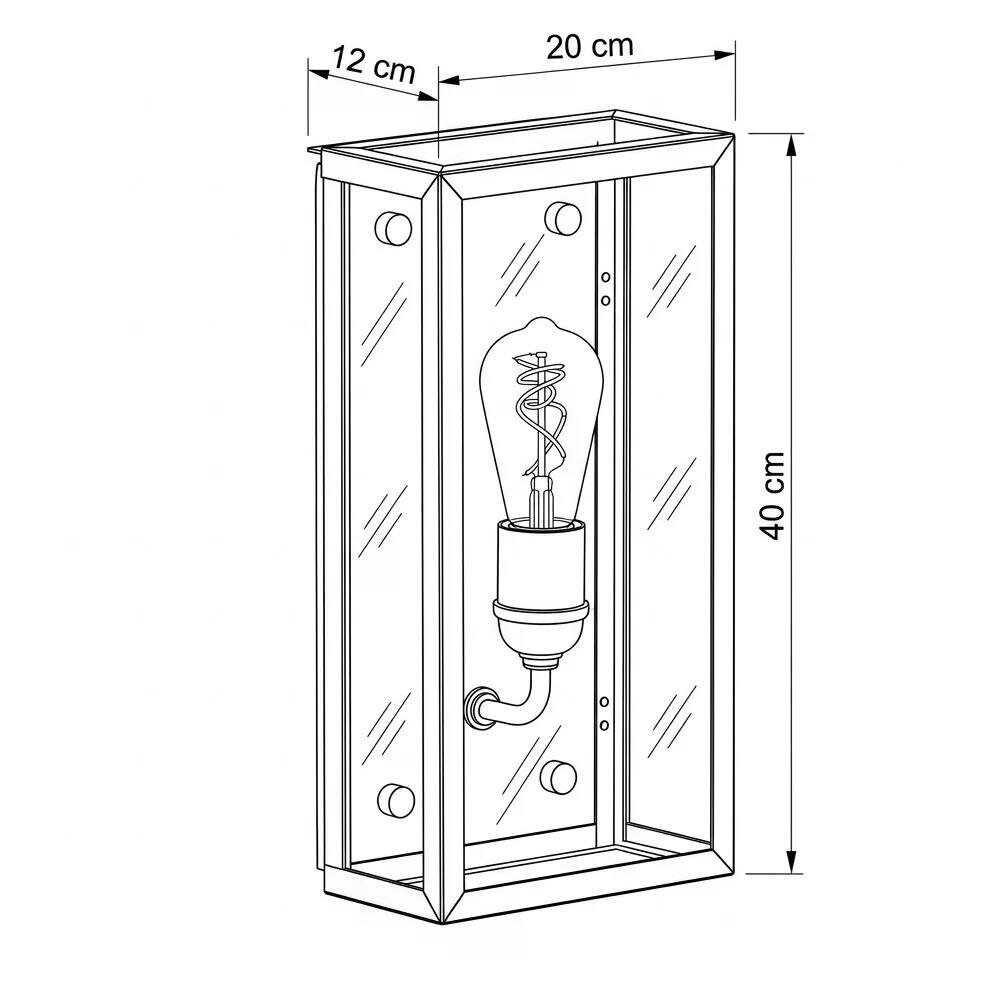 Wandleuchte Biarritz | Antik schwarz