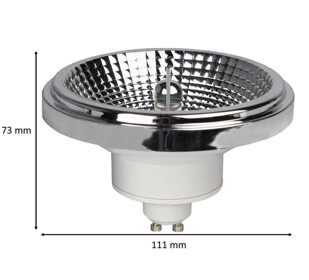 LED AR111 spot GU10 9W dimmable | 2700K warm white | 700lm 24&deg;
