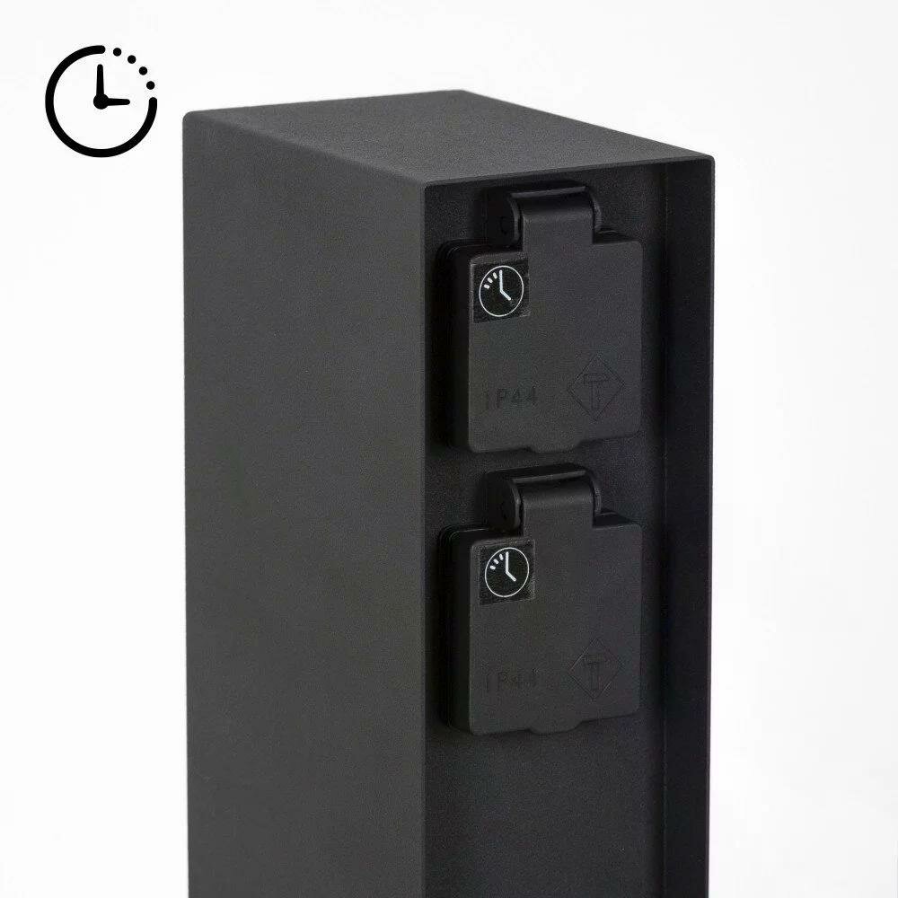 Au&szlig;ensteckdose Charge Timer | Schwarz | Mit Timer