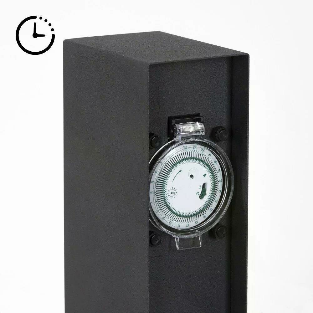 Au&szlig;ensteckdose Charge Timer | Schwarz | Mit Timer