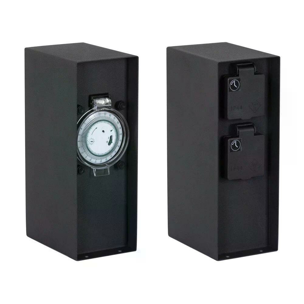 Au&szlig;ensteckdose Charge Timer | Schwarz | Mit Timer