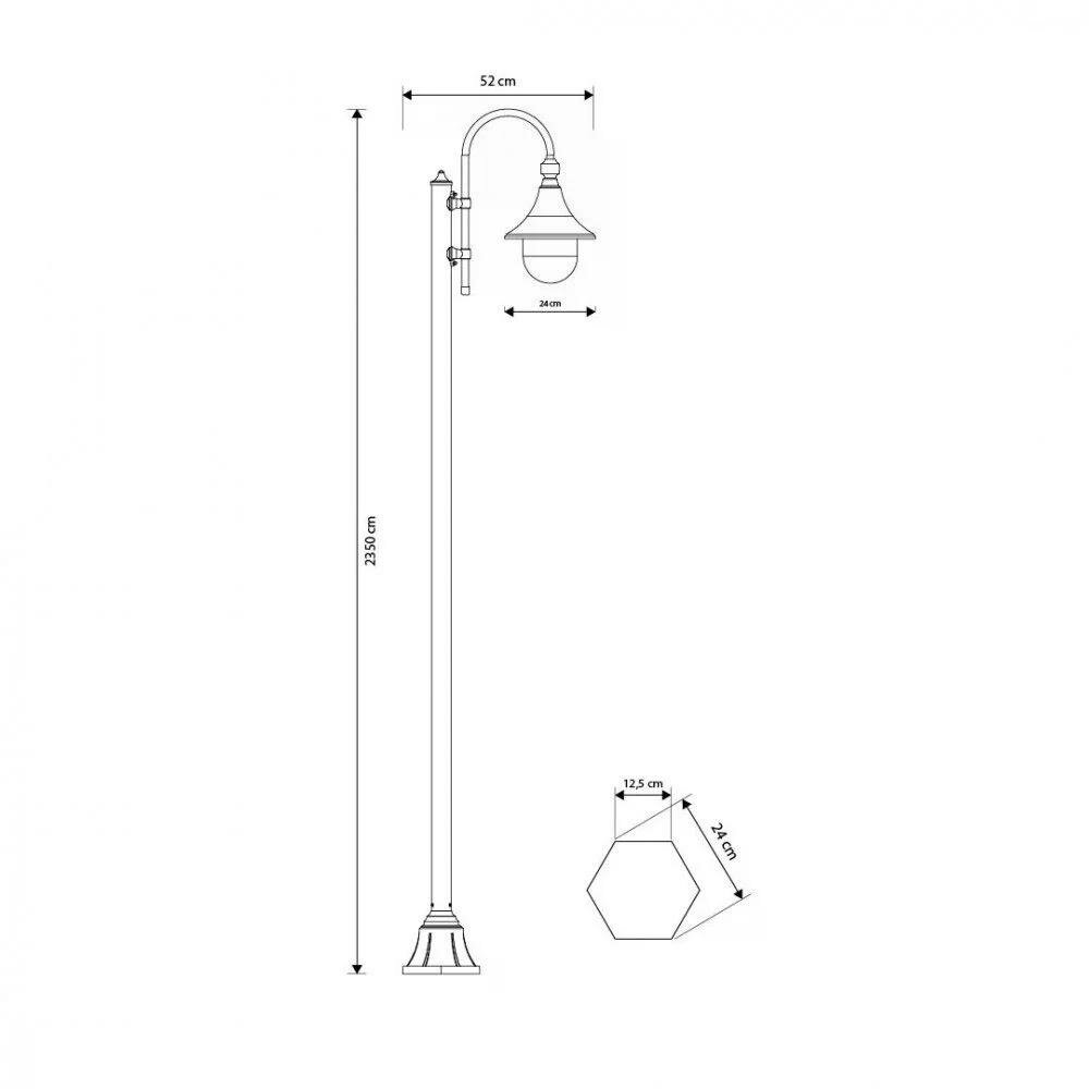 Laternenpfahl Rimini | Gr&uuml;n | 235cm