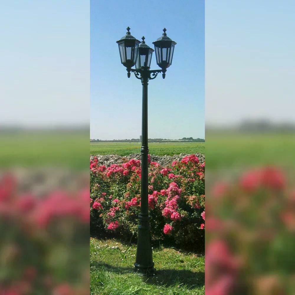 Laternenpfahl Ancona triple | Gr&uuml;n | 223cm