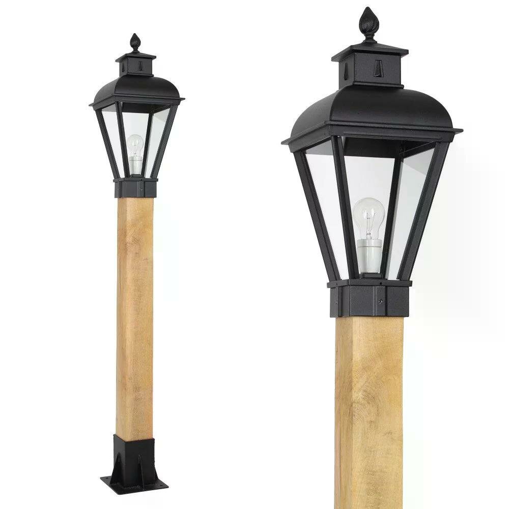 Stehende Au&szlig;enleuchte Holz Vondel | Schwarz | 150cm