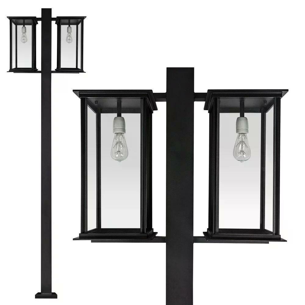 Laternenpfahl Capital doppelt | Schwarz | 270cm