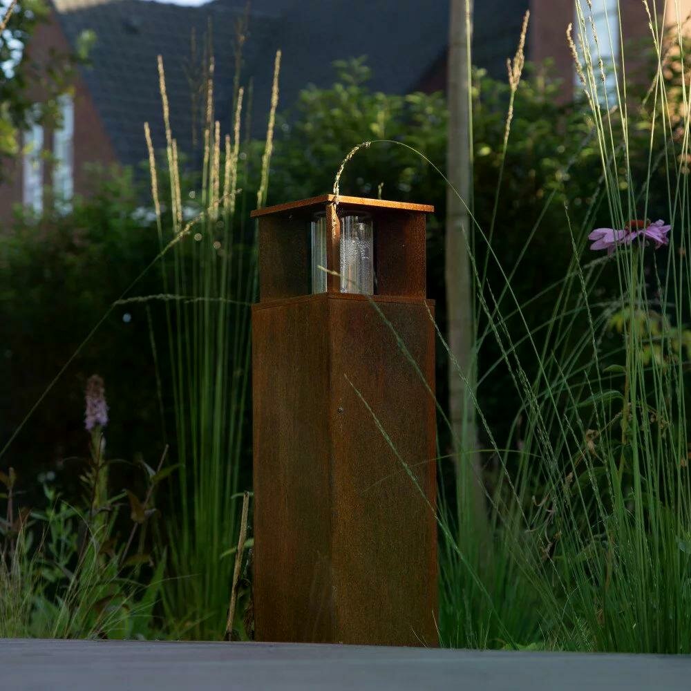 Stehende Au&szlig;enleuchte Marina 70 eckig | Corten