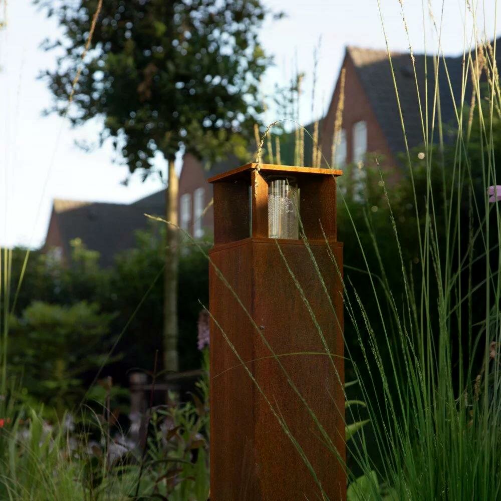 Stehende Au&szlig;enleuchte Marina 70 eckig | Corten