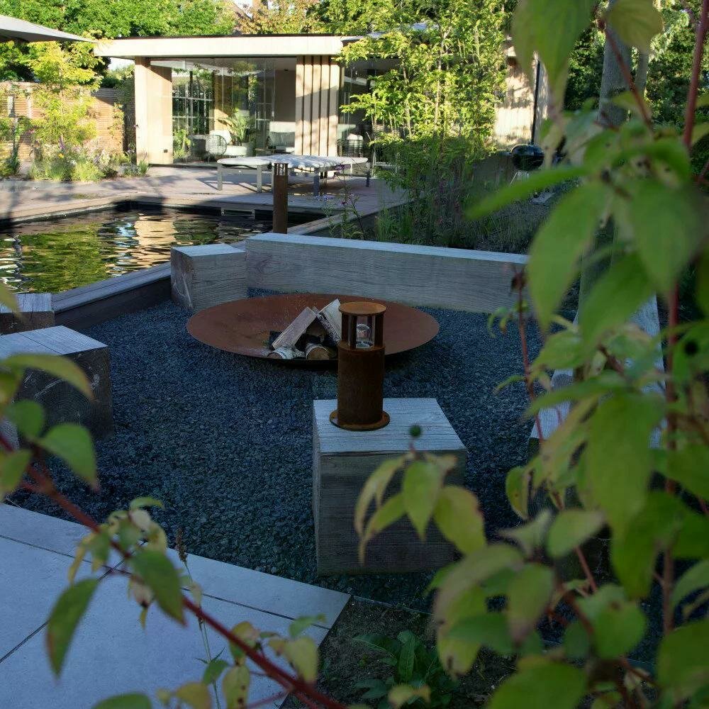 Stehende Au&szlig;enleuchte Marina 30 rund | Corten