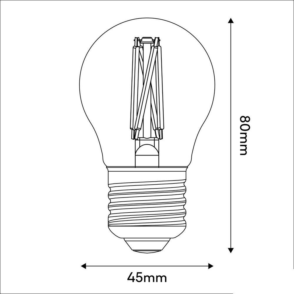 LED filament Globe Lampe G45 E27 4,8W dimmbar | 2200K extra warmwei&szlig; | 400lm klar