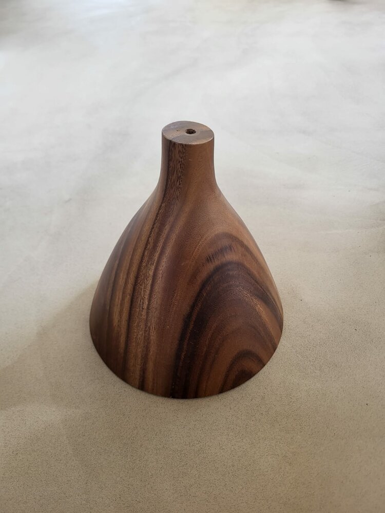 Hanglamp acaciahout medium &Oslash;25 cm | kelk vorm | bladgoud binnenzijde exclusief fitting