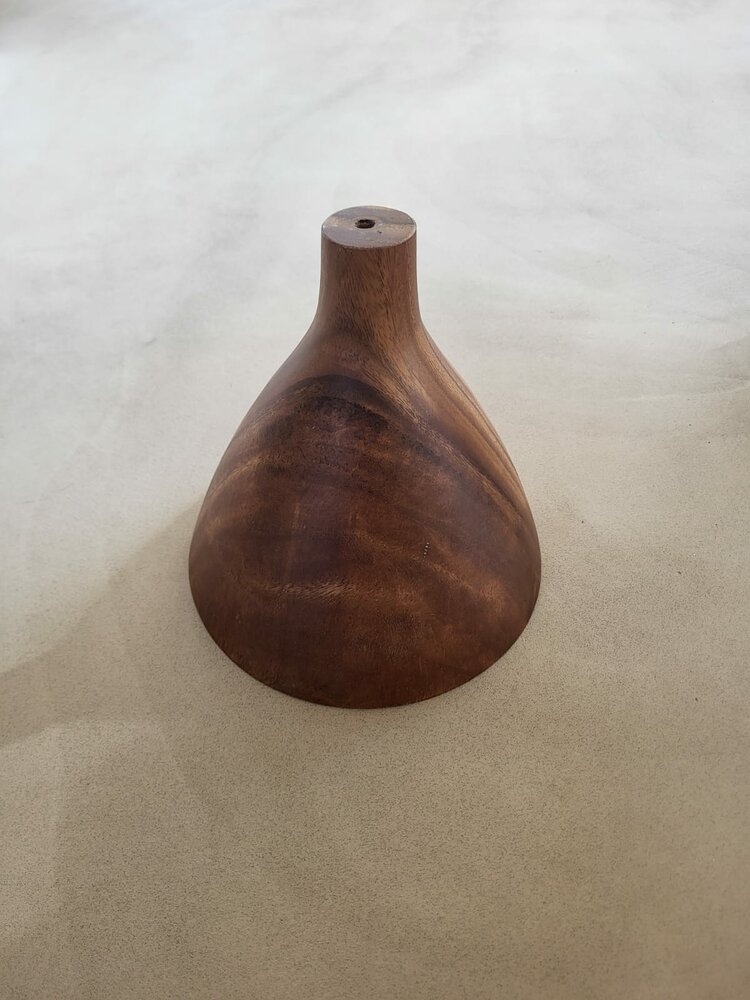 Hanglamp acaciahout medium &Oslash;25 cm | kelk vorm | bladgoud binnenzijde exclusief fitting