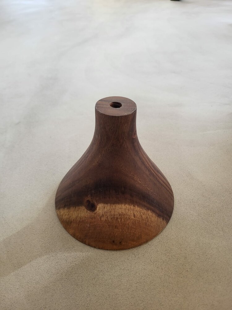 Hanglamp acaciahout small &Oslash;20 cm | kelk vorm | bladgoud binnenzijde exclusief fitting
