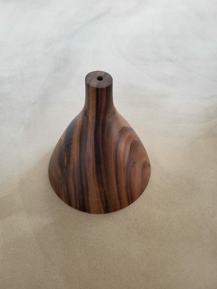 Hanglamp acaciahout large &Oslash;25 cm | kelk vorm | bladgoud binnenzijde exclusief fitting