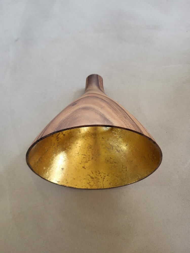 Hanglamp acaciahout large &Oslash;25 cm | kelk vorm | bladgoud binnenzijde exclusief fitting