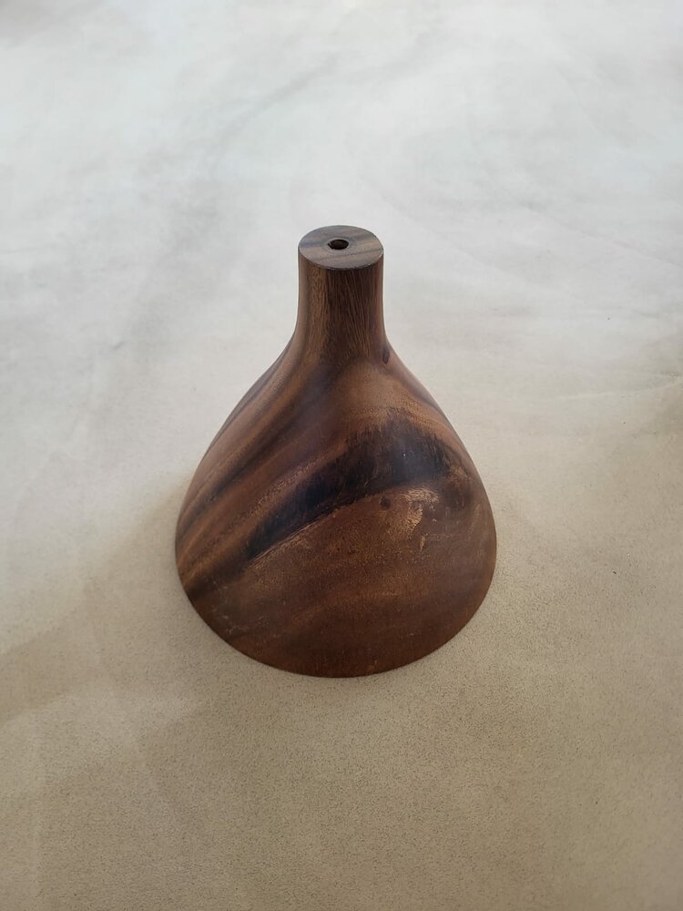 Hanglamp acaciahout large &Oslash;25 cm | kelk vorm | bladgoud binnenzijde exclusief fitting