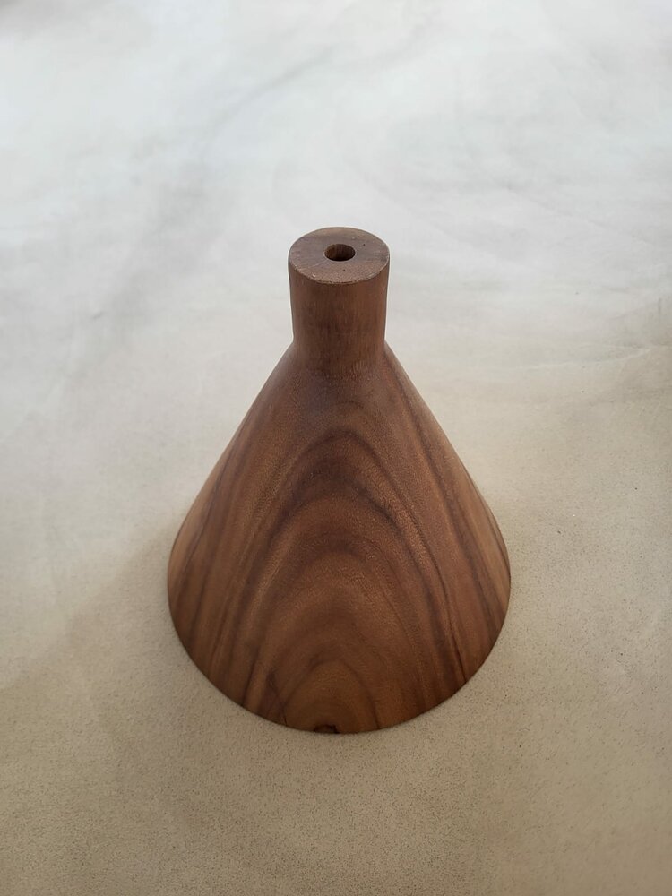 Hanglamp acaciahout large &Oslash;25 cm | kelk vorm | bladgoud binnenzijde exclusief fitting