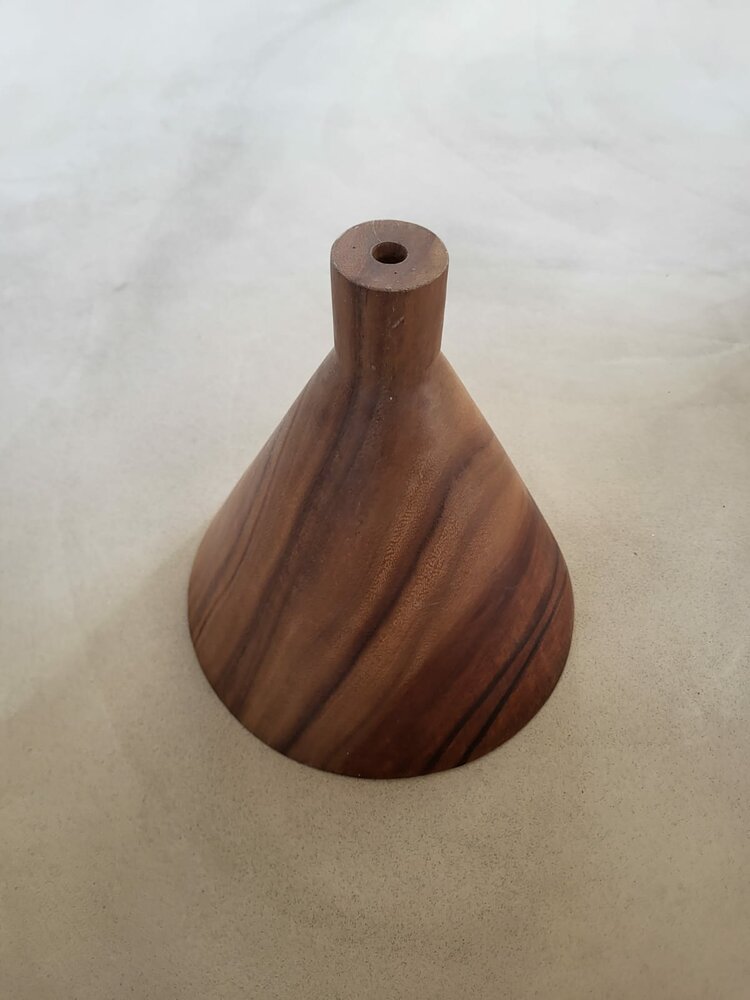 Hanglamp acaciahout large &Oslash;25 cm | kelk vorm | bladgoud binnenzijde exclusief fitting