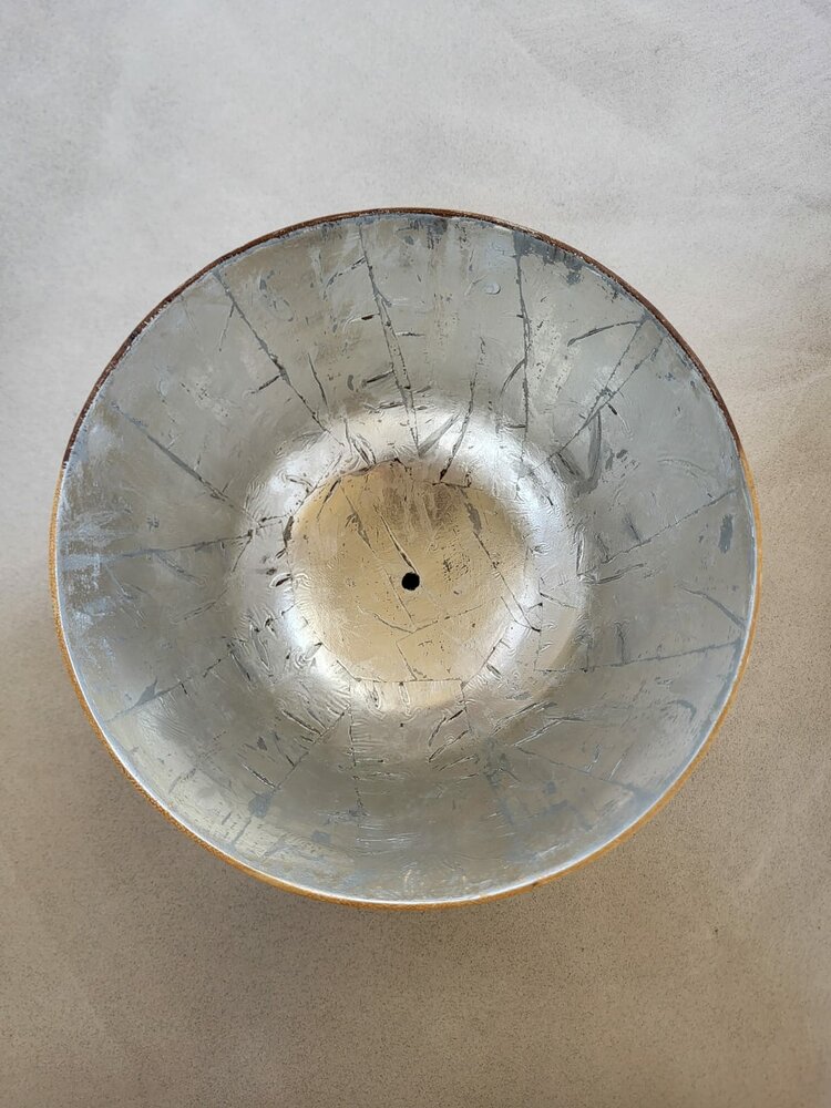Hanglamp acaciahout zilver &Oslash;25 cm | kelk vorm | zilveren binnenzijde exclusief fitting