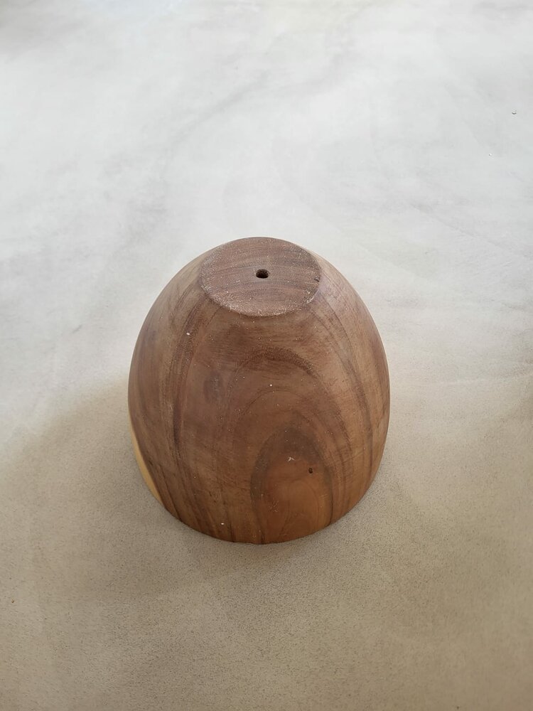Hanglamp acaciahout zilver &Oslash;25 cm | kelk vorm | zilveren binnenzijde exclusief fitting