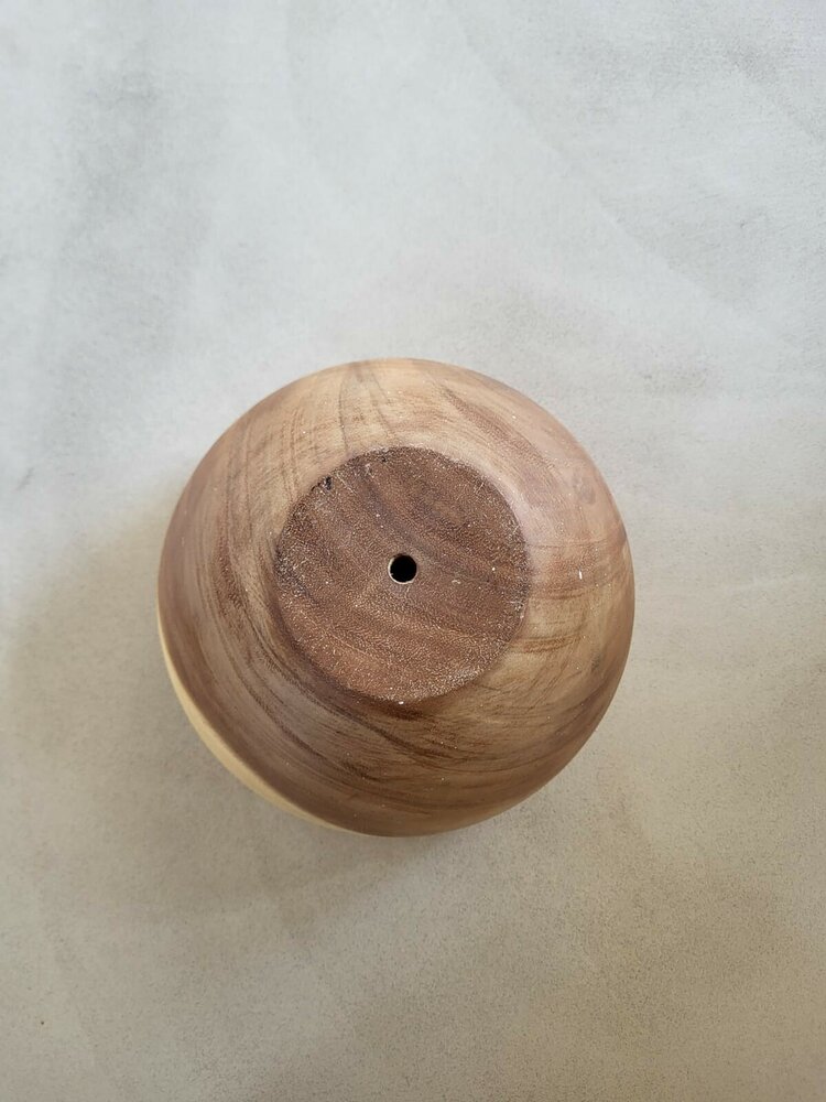 Hanglamp acaciahout zilver &Oslash;25 cm | kelk vorm | zilveren binnenzijde exclusief fitting
