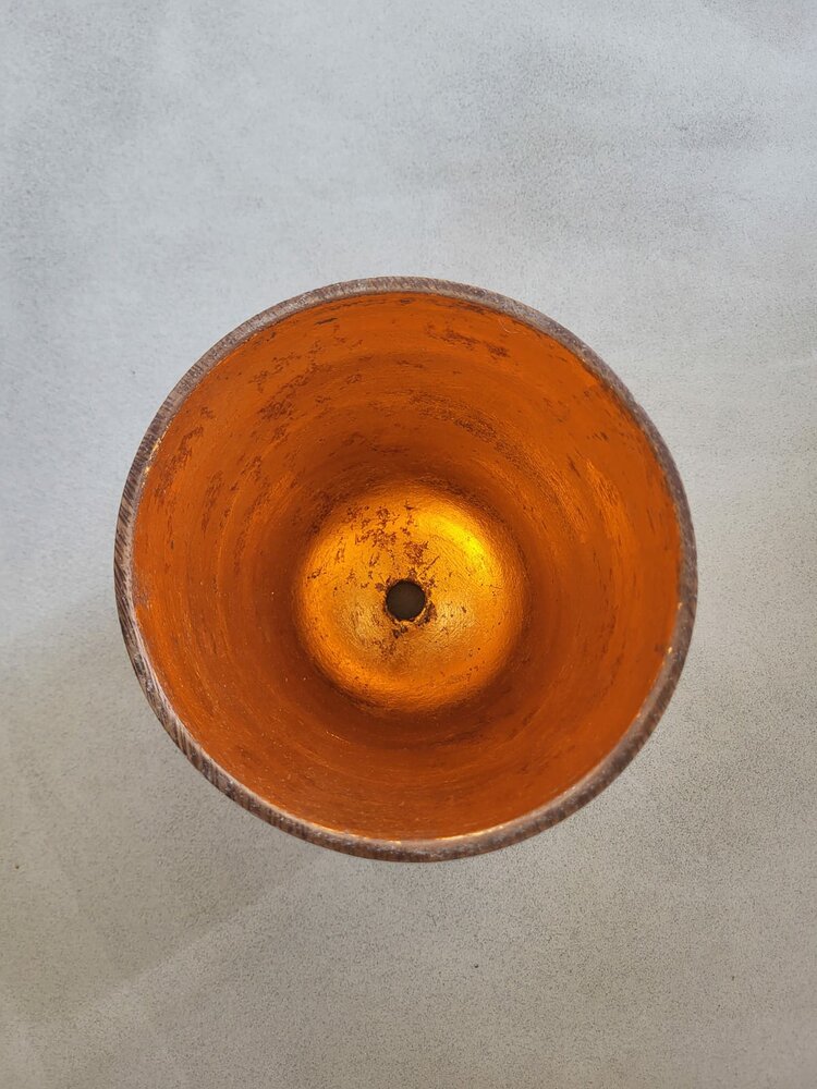 Hanglamp acaciahout ros&eacute;goud small &Oslash;16,5 cm | kelk vorm | ros&eacute;goud binnenzijde exclusief fitting