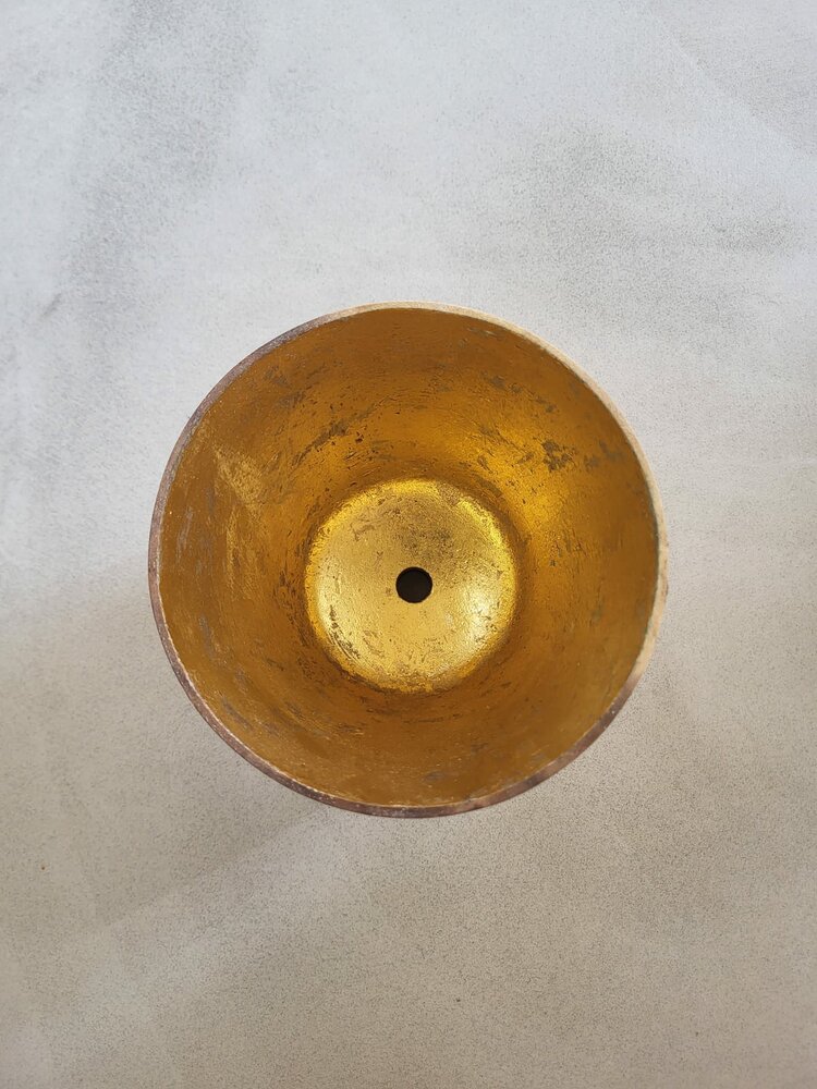 Hanglamp acaciahout goud small &Oslash;16,5 cm | kelk vorm | bladgoud binnenzijde exclusief fitting