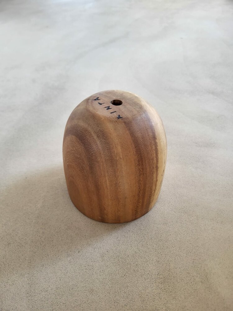 Hanglamp acaciahout goud mini &Oslash;15 cm | kelk vorm | bladgoud binnenzijde exclusief fitting