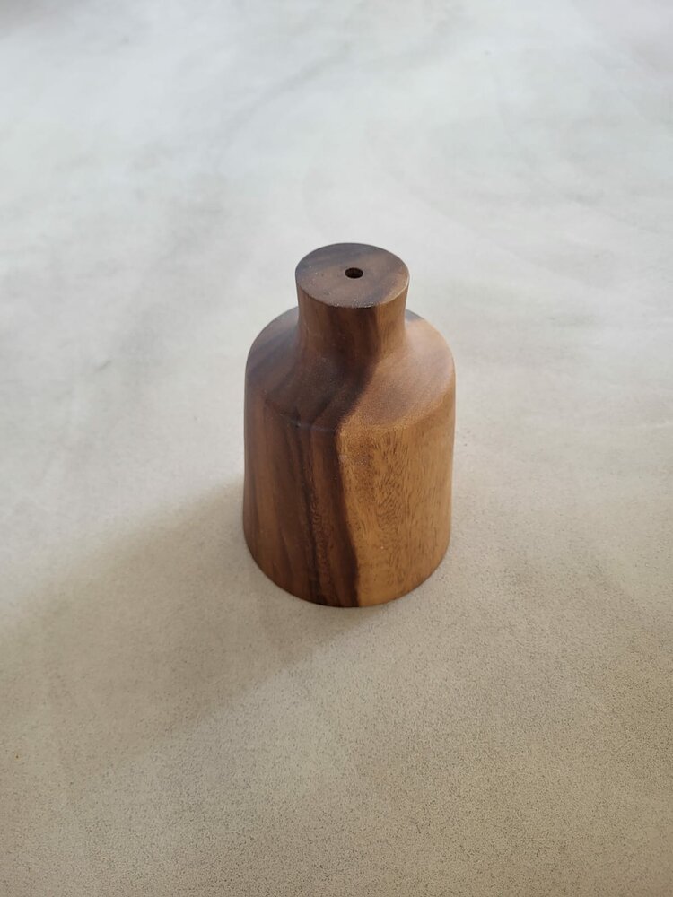 Hanglamp acaciahout goud vaas &Oslash;14 cm | bladgoud binnenzijde | exclusief fitting