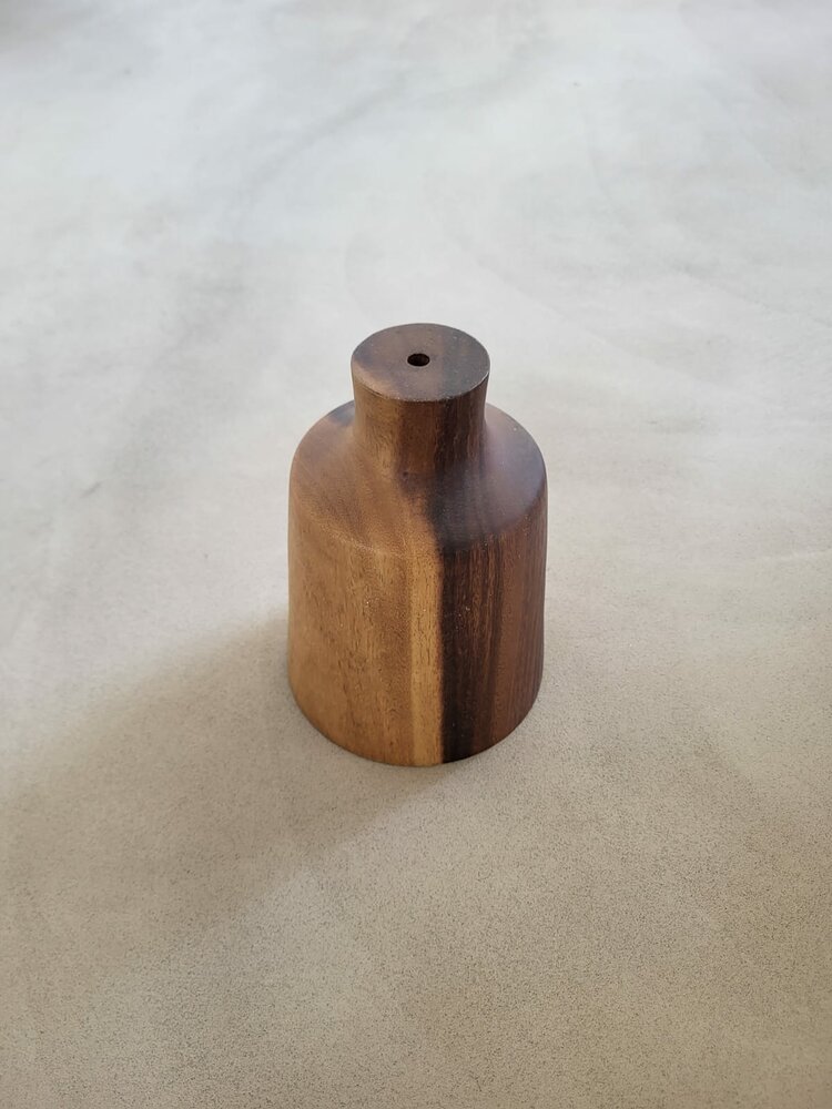 Hanglamp acaciahout goud vaas &Oslash;14 cm | bladgoud binnenzijde | exclusief fitting