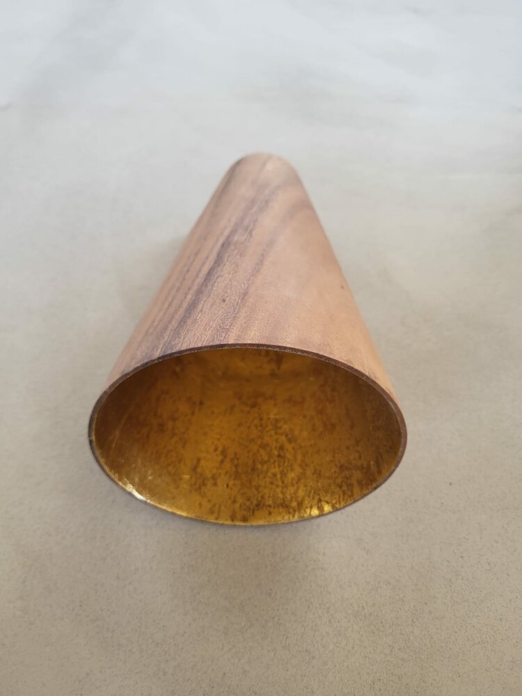 Hanglamp acaciahout goud taps &Oslash;25,5 cm | bladgoud binnenzijde | exclusief fitting
