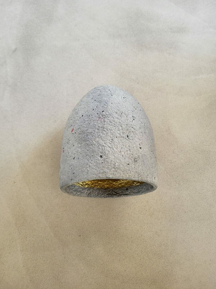 Hanglamp gerecycled papier grijs &Oslash;20,5 cm | goud binnenzijde | exclusief fitting