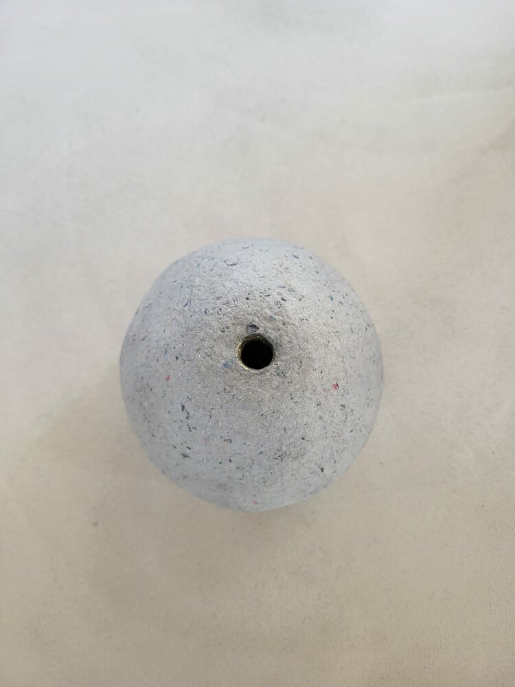 Hanglamp gerecycled papier grijs &Oslash;20,5 cm | goud binnenzijde | exclusief fitting
