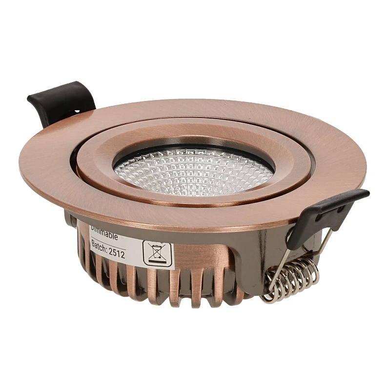 Led inbouwspot slim-fit 5W dim to warm koper | 420lm CRI90 | IP65 &Oslash;69mm