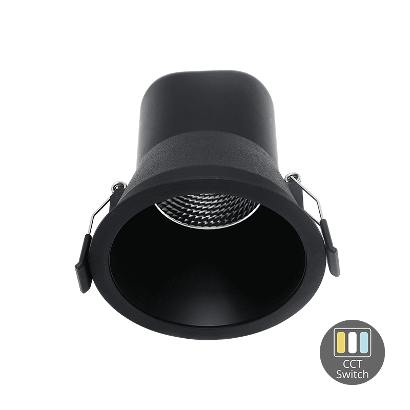 Led inbouwspot 6W dimbaar zwart | instelbare lichtkleur 2700K-4000K | 450lm IP44 &Oslash;68mm