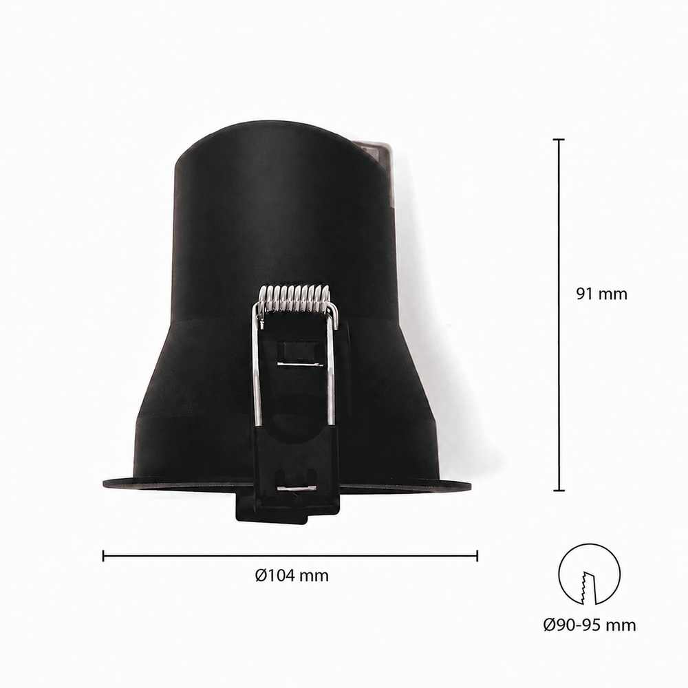 Led inbouwspot 9W dimbaar zwart | instelbare lichtkleur 2700K-4000K | 675lm IP44 &Oslash;90mm